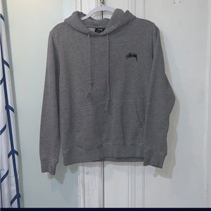 STUSSY Grey Pull-Over Hoodie Small